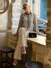 Sophisticated Striped Trouser Set for Work