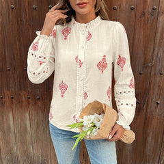 Long-sleeved button-up shirt