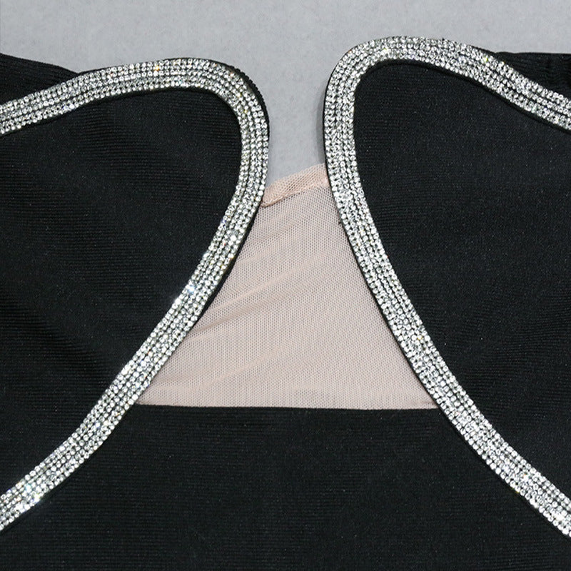 Black Elegant Long Sleeve Bodycon Dress