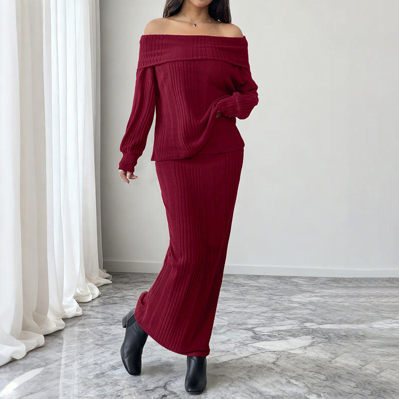 Elegant Vintage-Style Christmas Two-Piece Set