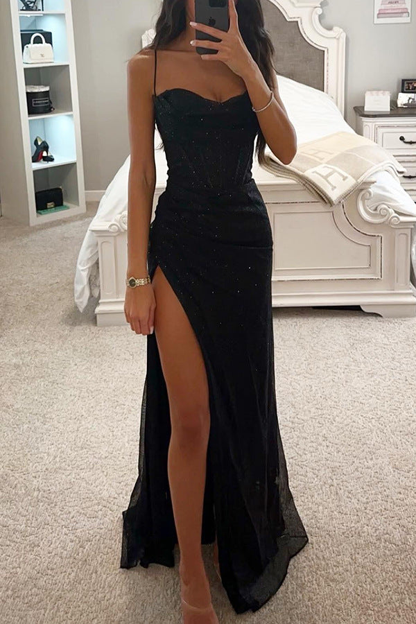 Lola Formal High Slit Glitzy Glitter Dress Oshnow Lola Formal High Slit Glitzy Glitter Dress Oshnow