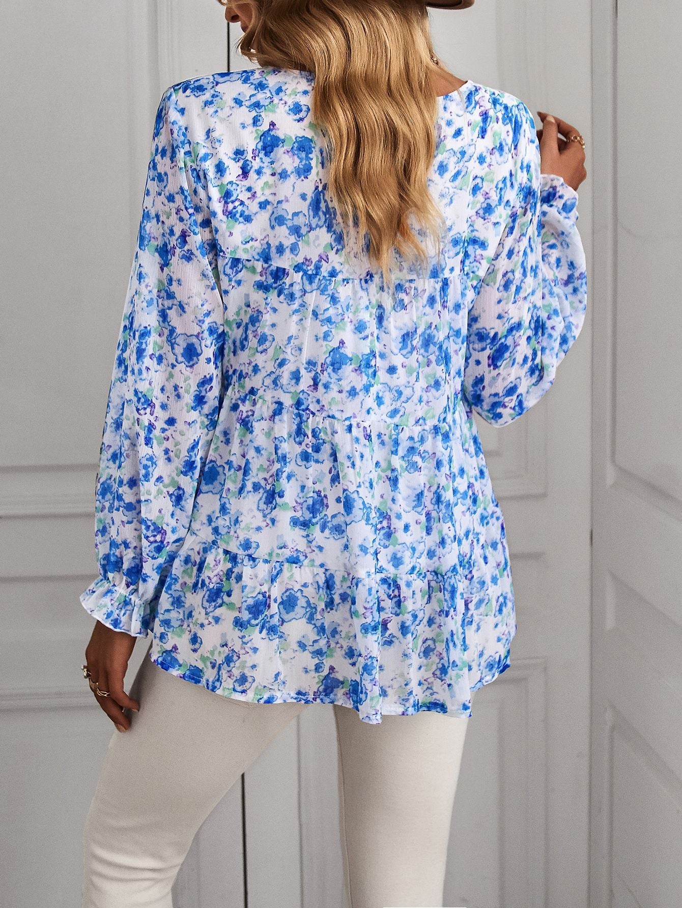 Plissierte Bluse „Ponce“ mit Blumenmuster