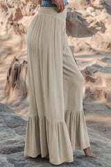 Wildflower Smocked High Rise Woven Pants - Taupe