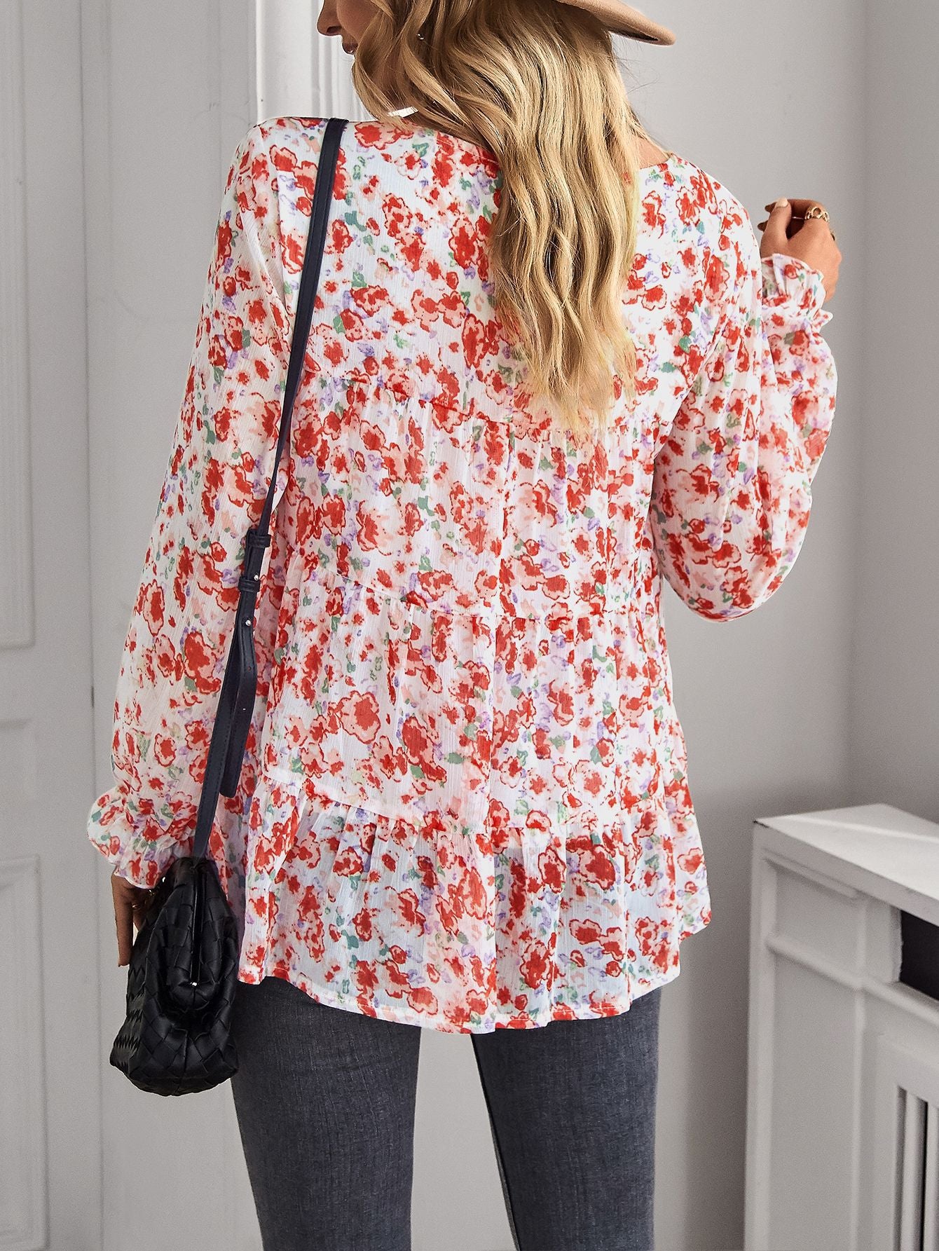 Plissierte Bluse „Ponce“ mit Blumenmuster