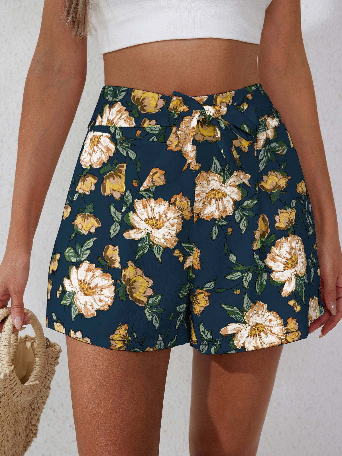 Consistency Floral Pocketed Eyelet Shorts - SALE