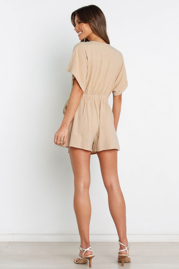 Lauren Side Tie Romper - Black - SALE