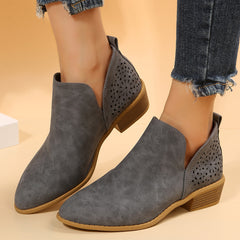 Laser Cutout Ankle Booties