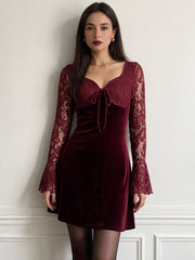 French-style lace-paneled formal gown