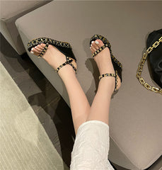 Buckle Open Toe Western Casual Sandals