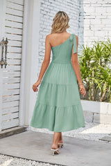 Cove Haven Smocked Tiered Midi Skirt - Mint