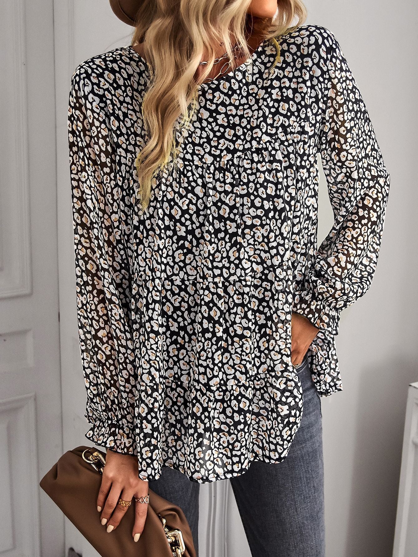 Ponce Floral Pleated Blouse