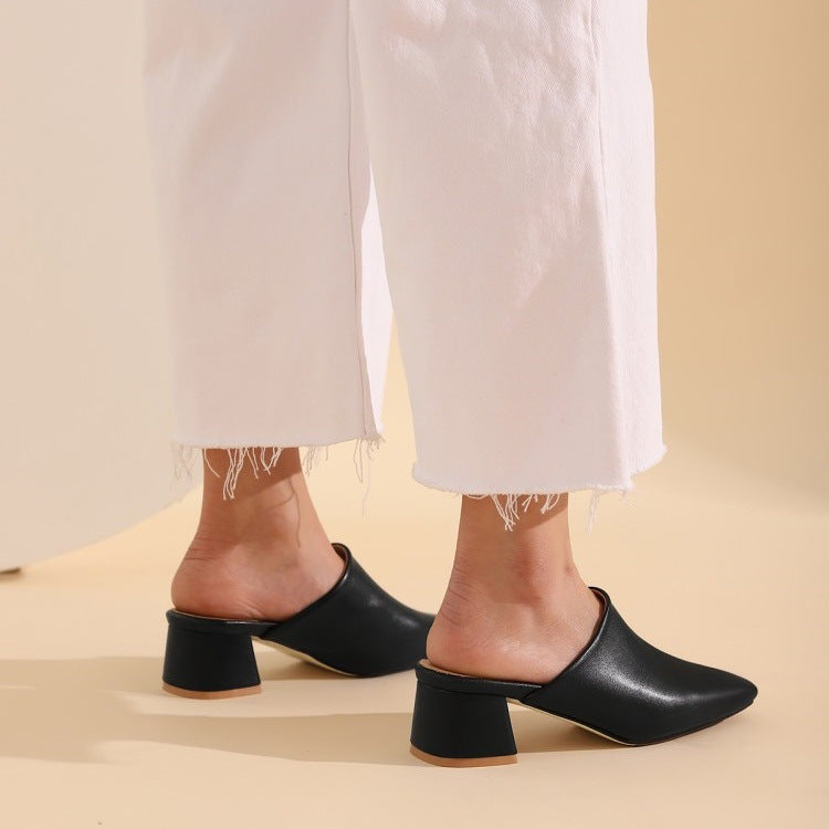 Casual Slip-On Square Toe Sandals