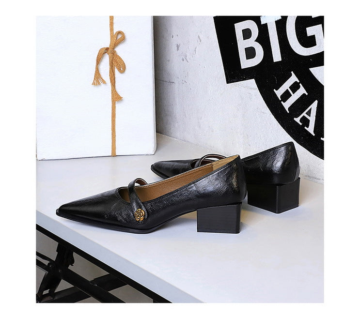 Mary Jane Chunky Heel Pumps