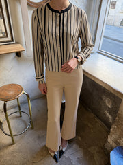 Sophisticated Striped Trouser Set for Work