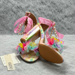 Wire Pearl Chain Hollow High Heel