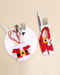 Christmas Silverware Holders Tableware Cutlery Fork Spoon Knives Storage Bag Dinner Table Decorations Party Supplies