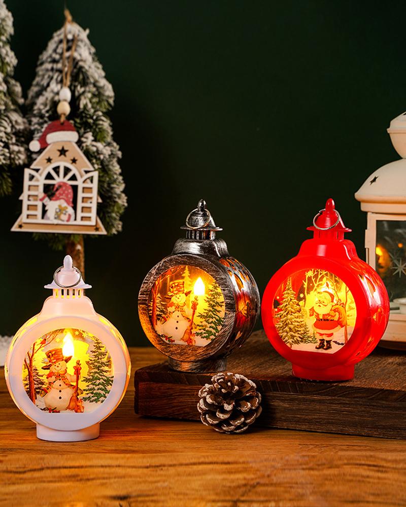 1pc Christmas Flameless Candle Battery Operated Lamp LED Lighted Candle Lantern Christmas Party Ornament Home Decoration