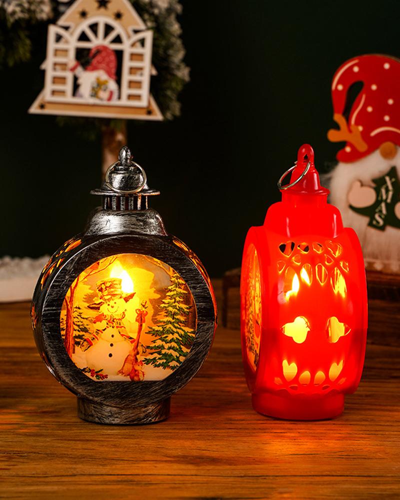 1pc Christmas Flameless Candle Battery Operated Lamp LED Lighted Candle Lantern Christmas Party Ornament Home Decoration