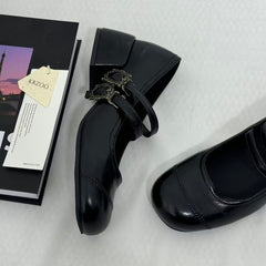 Retro-Style Color-Block Low-Cut Mary Janes