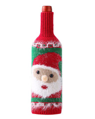 1pc Fuzzy Weihnachtsbaum Santa Schneemann Gestrickte Bierflasche Hohe Dosenabdeckungen Home Decor Party Favor Geschenktüte