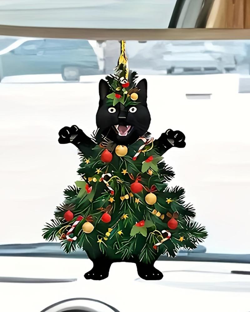 1pc Entzückende Schreien Katze Acryl Weihnachten Baum Ornamente Weihnachten Hängende Dekoration