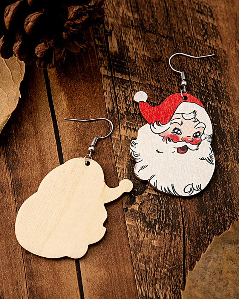 1Pair Christmas Santa Claus Shaped Hook Dangle Earrings