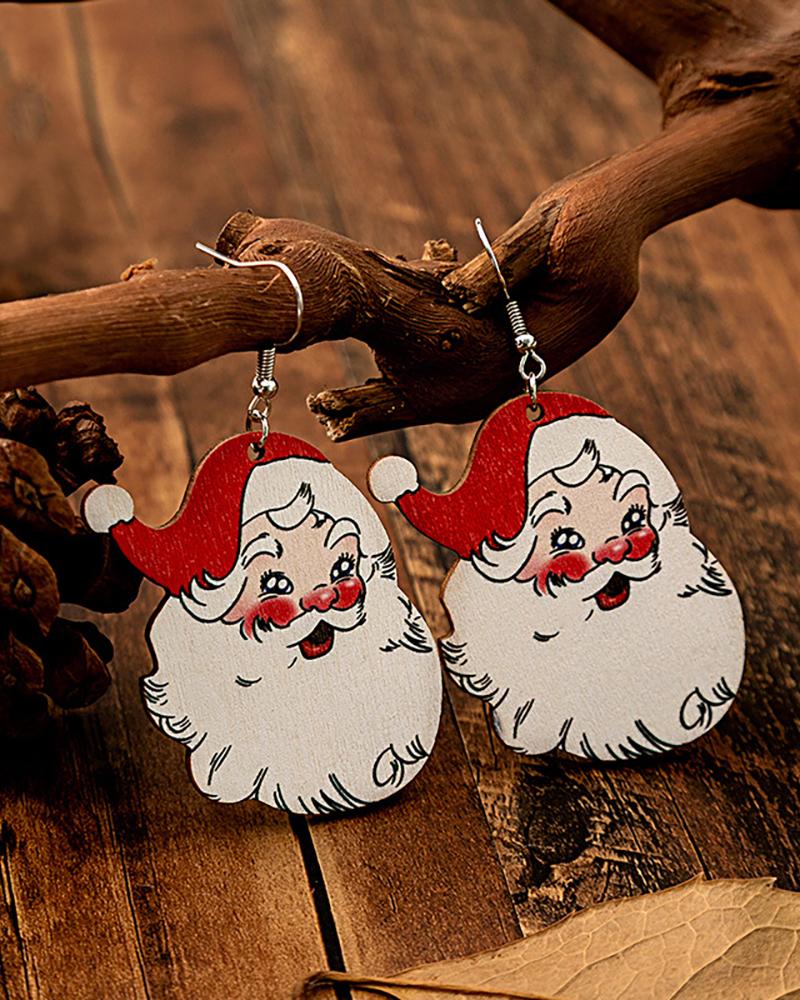 1Pair Christmas Santa Claus Shaped Hook Dangle Earrings