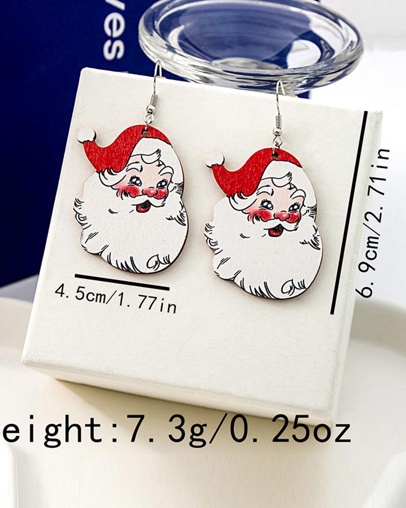 1Pair Christmas Santa Claus Shaped Hook Dangle Earrings