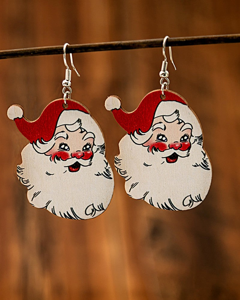 1Pair Christmas Santa Claus Shaped Hook Dangle Earrings