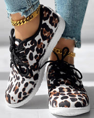 Christmas Leopard Lace up Sneakers