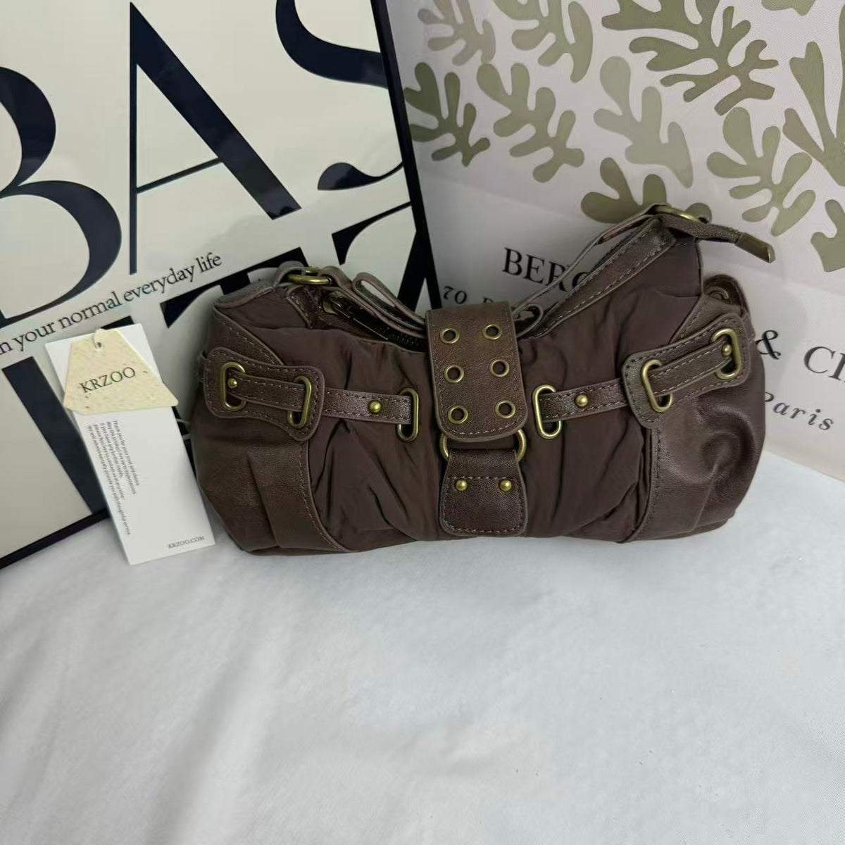 Distressed Vintage-Style Underarm Bag