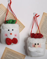 1pc Christmas Drawstring Gift Bag Mini Candy Bag Kids Gift Treat Sack Favor Bag Christmas Holiday Party Supplies