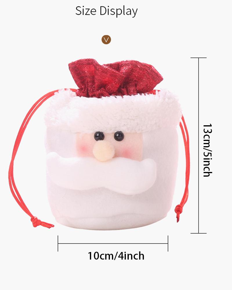 1pc Christmas Drawstring Gift Bag Mini Candy Bag Kids Gift Treat Sack Favor Bag Christmas Holiday Party Supplies