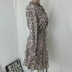 Leopard-Print Puff-Sleeve Dress
