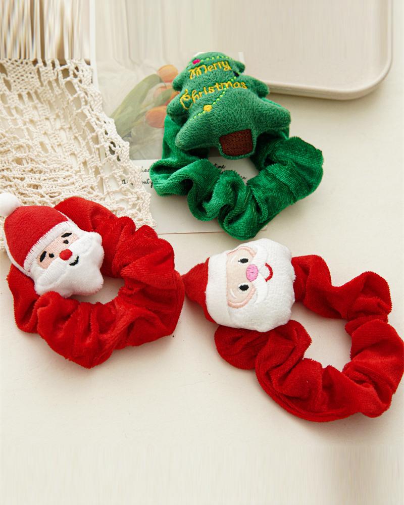 1pc Christmas Tree Santa Claus Decor Scrunchie