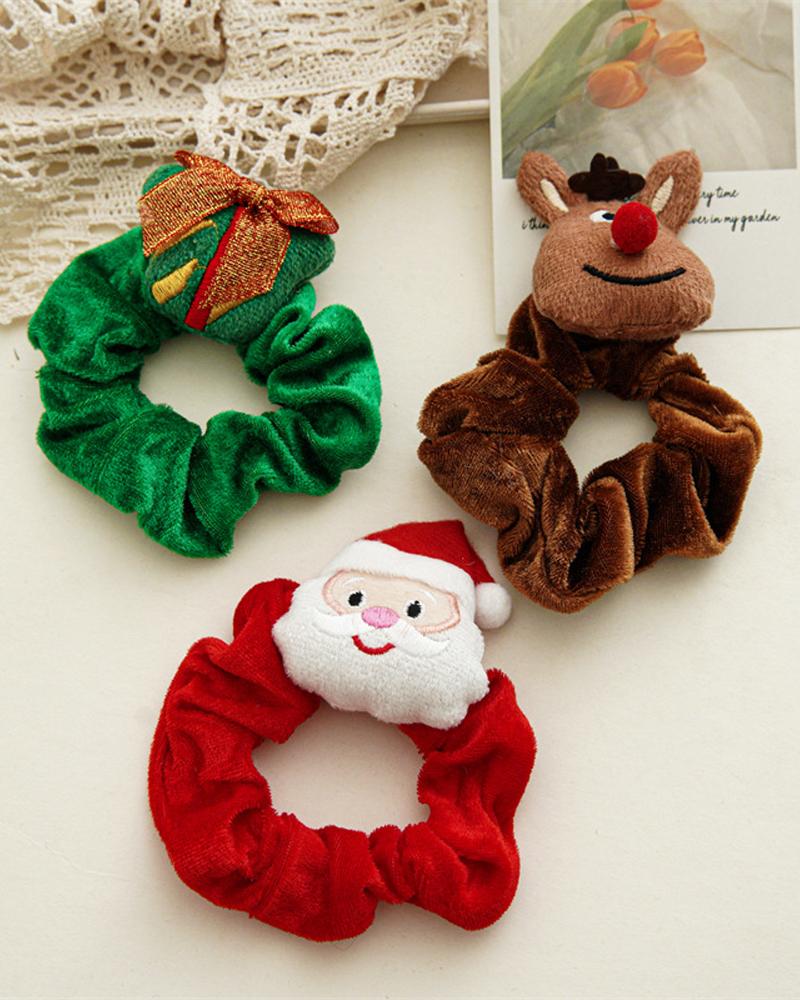 1pc Christmas Tree Santa Claus Decor Scrunchie