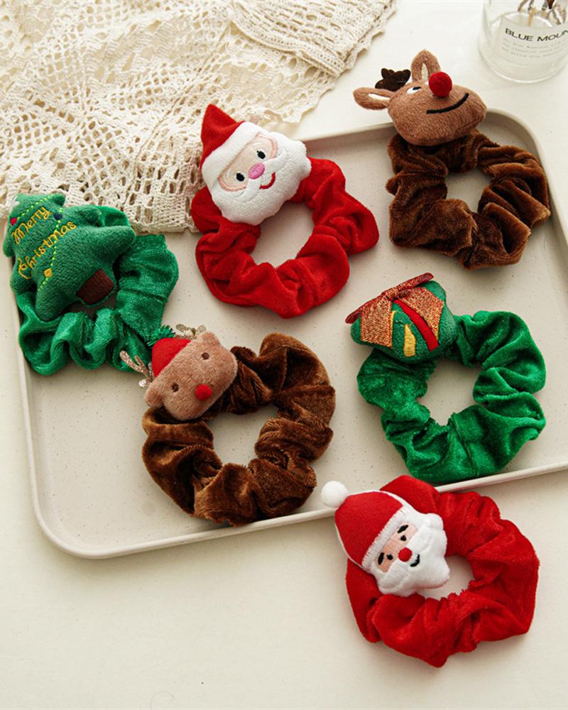 1pc Christmas Tree Santa Claus Decor Scrunchie