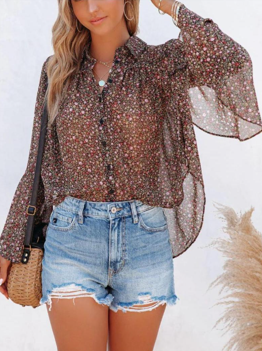 Persephone Paisley Bell Sleeve Blouse