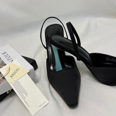 Round-Toe Low-Cut One-Strap High-Heeled Shoes