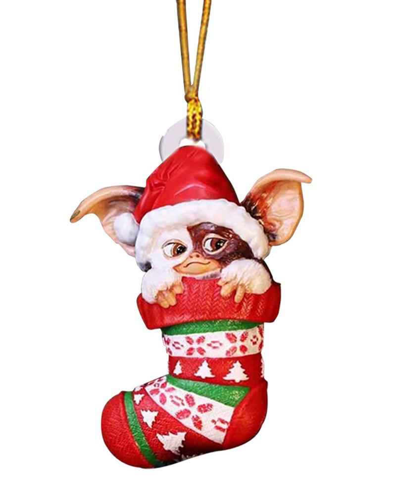 1pc Elf Sock Shaped Acrylic Xmas Ornament Christmas Tree Hanging Decoration