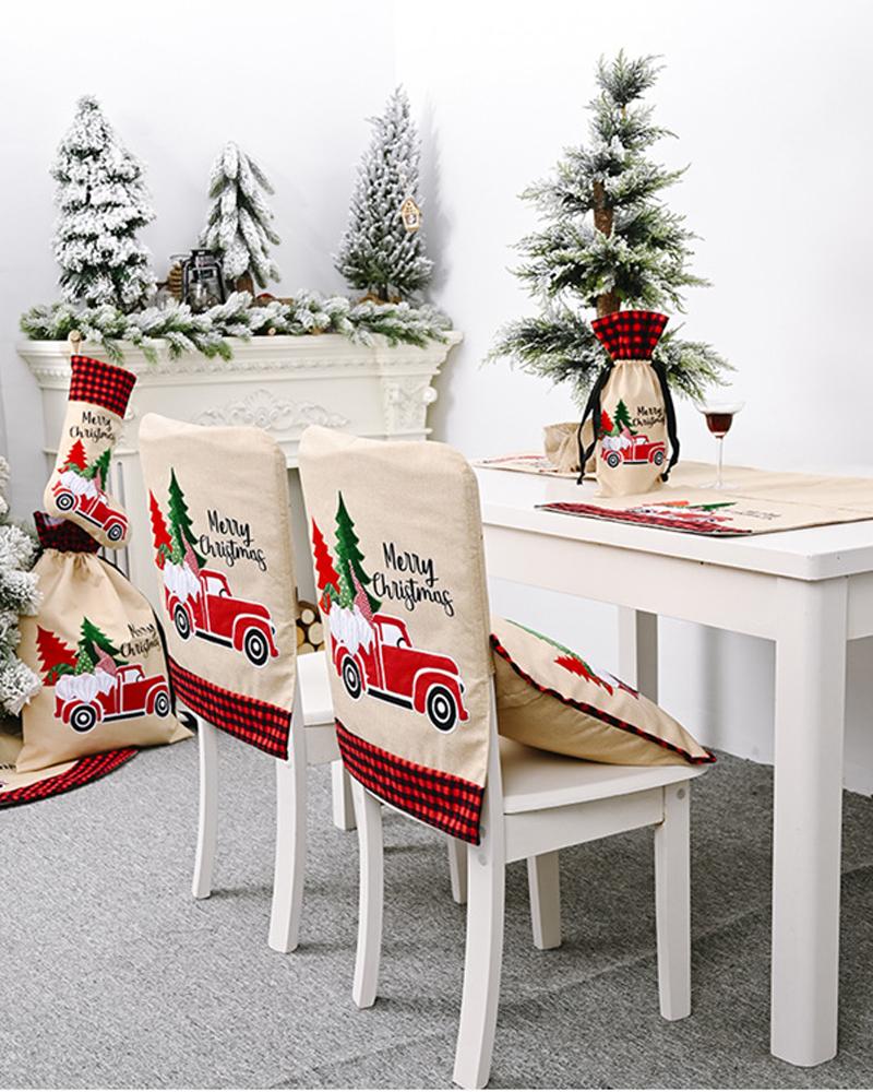 1pc Weihnachten Esszimmer Stuhl Abdeckung Abendessen Stuhl Schutzhülle Weihnachten Stuhl Sitz Zurück Abdeckung Schutz Urlaub Home Party Dekoration