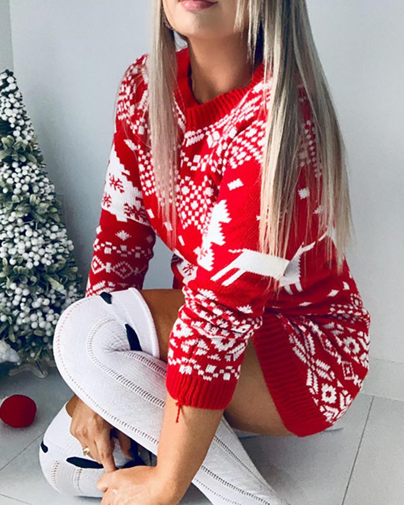 Hässliches Pulloverkleid mit Weihnachts-Rentier-Mix