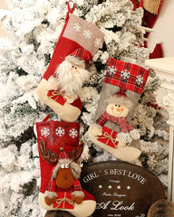 Christmas Moose / Santa / Snowman Pattern Socks Ornaments