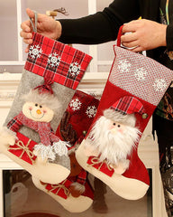 Christmas Moose / Santa / Snowman Pattern Socks Ornaments