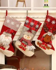 Christmas Moose / Santa / Snowman Pattern Socks Ornaments