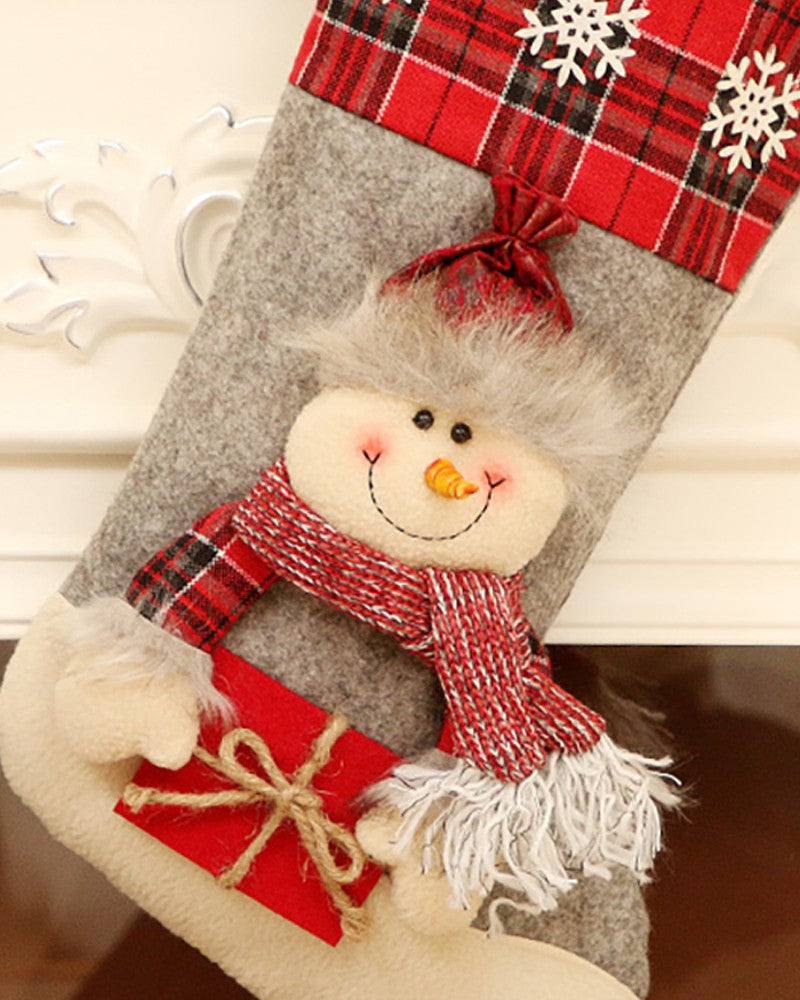 Christmas Moose / Santa / Snowman Pattern Socks Ornaments