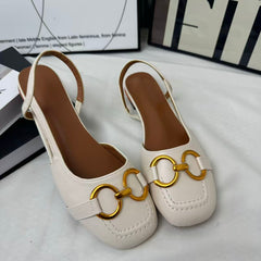 Metal Horse Bit Buckle Platform Heels
