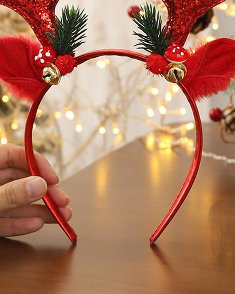 1 diadema navideña con astas, accesorio para el cabello, adorno navideño para fiesta.