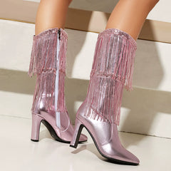 Sequined High Boots