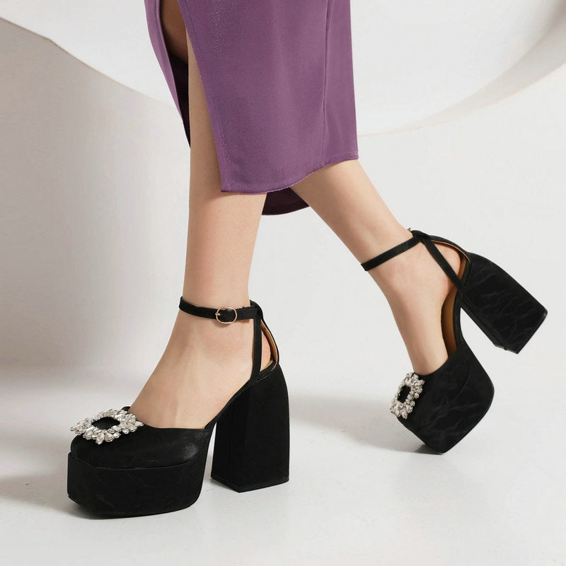 Rhinestone Buckle Sandals